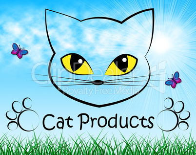 Cat Products Indicates Puss Buy And Shopping