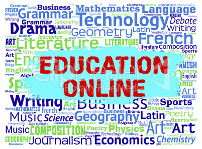 Education Online Represents Web Site And Learning