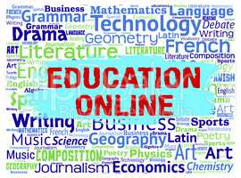Education Online Represents Web Site And Learning