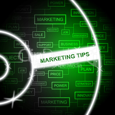 Marketing Tips Shows Email Lists And Advertising