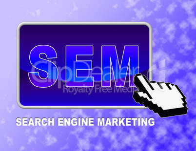Sem Button Shows Web Marketing And Advertising