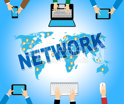 Online Network Represents Web Site And Computing