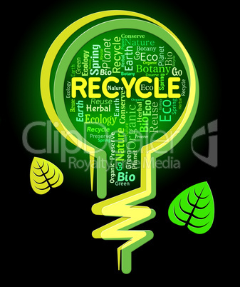 Recycle Lightbulb Indicates Eco Friendly And Ecological