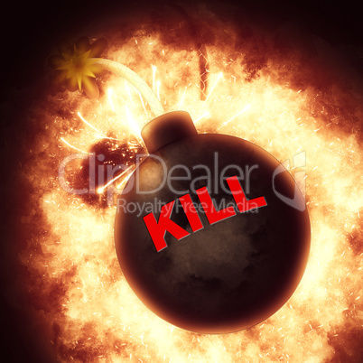 Kill Bomb Represents Genocide Blast And Murder