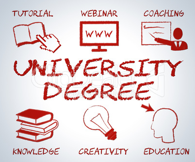 University Degree Represents Educational Establishment And Academy