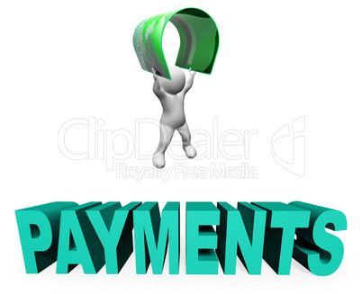Credit Card Payments Means Paying Illustration And Remittance 3d