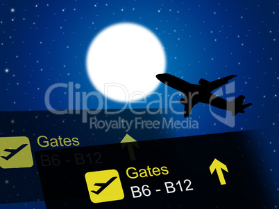 Nighttime Flight Shows Global International And Air