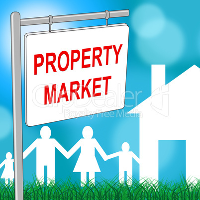 Property Market Sign Indicates For Sale And Apartment