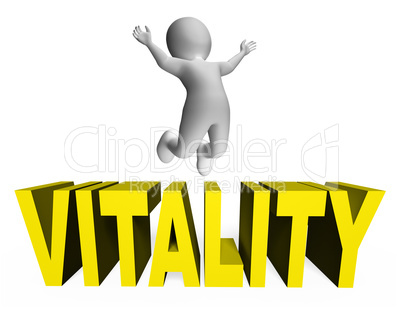Vitality Character Represents Man Activity And Zest 3d Rendering