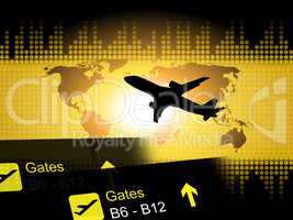 World Flight Means Departures Aeroplane And Aviation
