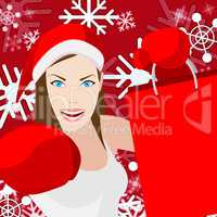 Woman Christmas Shopping Represents Retail Sales And Lady