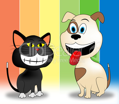 Happy Pets Represents Domestic Animal And Canines