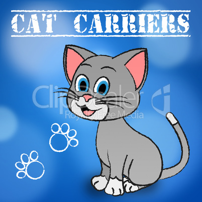Cat Carriers Indicates Container Box And Kitten