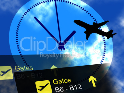 Flight Departures Indicates Airline Aeroplane And Schedules