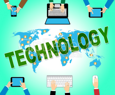 Technology Online Means Web Site And Electronics