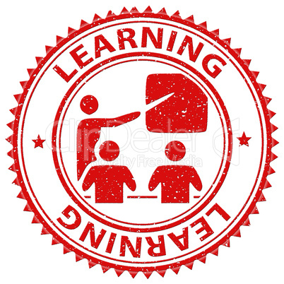 Learning Stamp Indicates School Studying And Educated