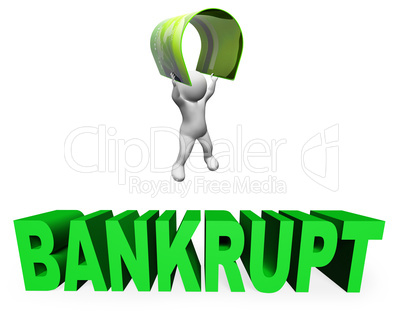 Credit Card Bankrupt Means Financial Problem And Broke 3d Render