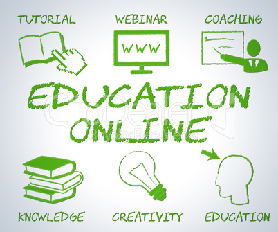 Education Online Means Web Site And Educate