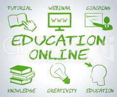 Education Online Means Web Site And Educate