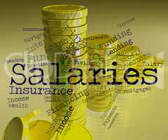 Salaries Word Indicates Income Money And Pay