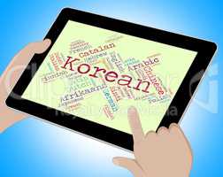Korean Language Shows Lingo Text And Speech