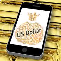 Us Dollar Indicates Currency Exchange And Coin