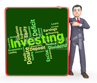 Investing Word Represents Return On Investment And Text
