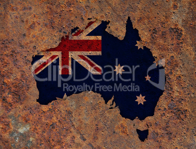 Karte und Fahne von Australien