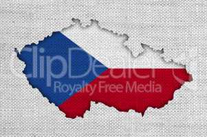 Karte und Fahne von Tschechien