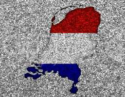 Karte und Fahne der Niederlande