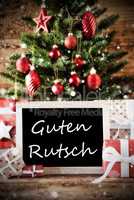 Christmas Tree With Guten Rutsch Means Happy New Year