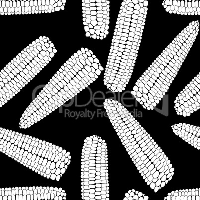 Corn seamless food vector background isolated cob plant.