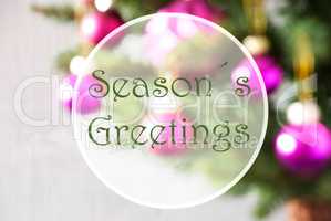 Blurry Balls, Rose Quartz, Text Seasons Greetings