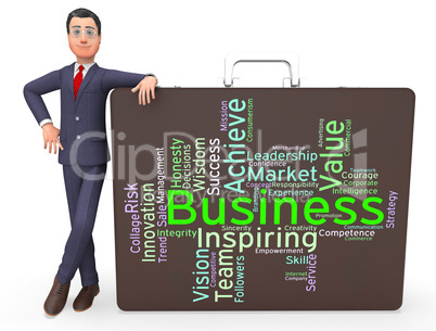 Business Words Represents E-Commerce Wordcloud And Businesses