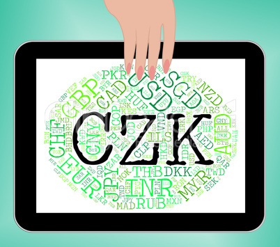 Czk Currency Indicates Worldwide Trading And Coinage