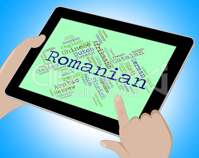 Romanian Language Shows Translate Word And Text