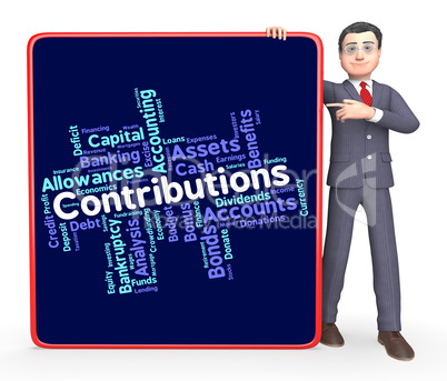 Contributions Word Means Supporter Support And Volunteer