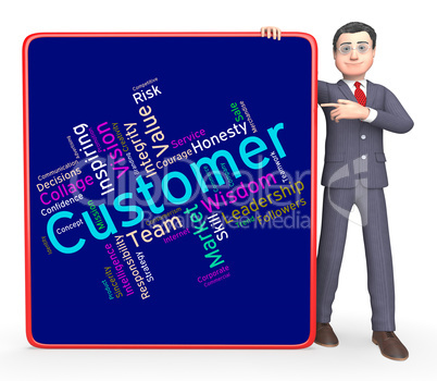 Customer Words Shows Patronage Consumers And Wordcloud