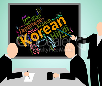 Korean Language Represents Wordcloud Languages And Word