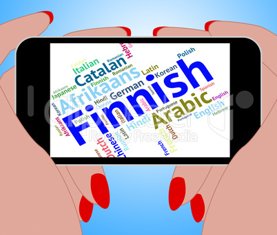 Finnish Language Means Lingo Wordcloud And Translate