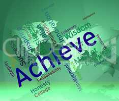 Achieve Words Represents Successful Resolution And Victory