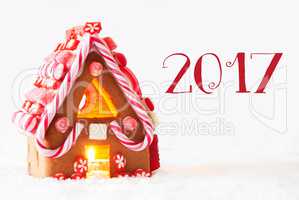 Gingerbread House, White Background, Text 2017