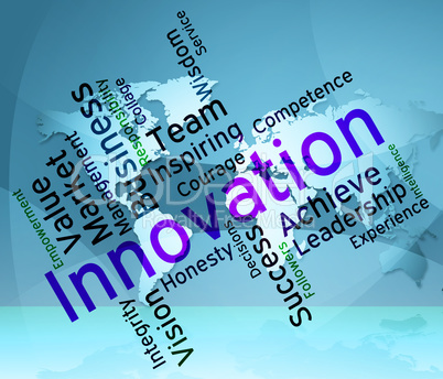 Innovation Words Shows Innovating Concept And Text