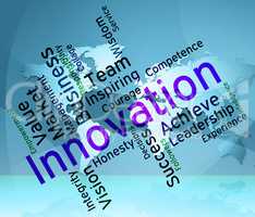 Innovation Words Shows Innovating Concept And Text