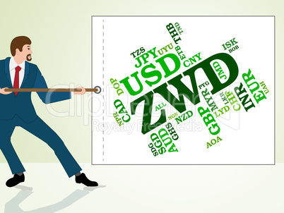 Zwd Currency Represents Zimbabwe Dollars And Coin