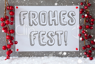 Label, Snowflakes, Decoration, Frohes Fest Means Merry Christmas