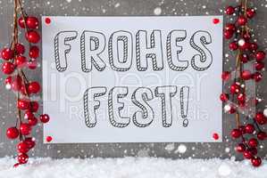 Label, Snowflakes, Decoration, Frohes Fest Means Merry Christmas