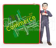 Commerce Words Represents Ecommerce Buy And Buying