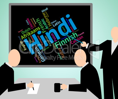 Hindi Language Indicates International Speech And Text