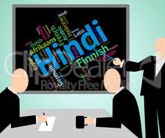 Hindi Language Indicates International Speech And Text